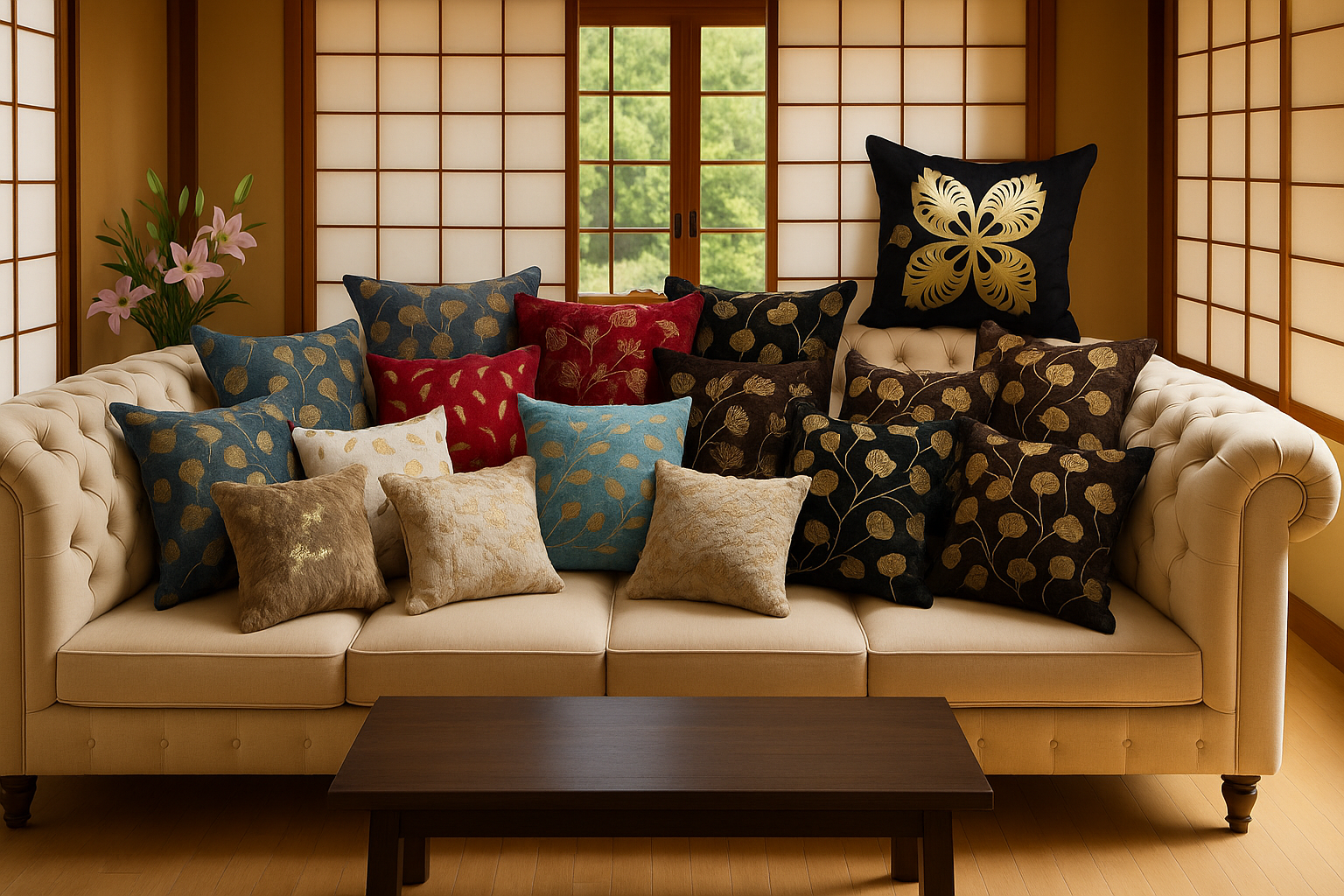 Aurora Gold Foil Cushions