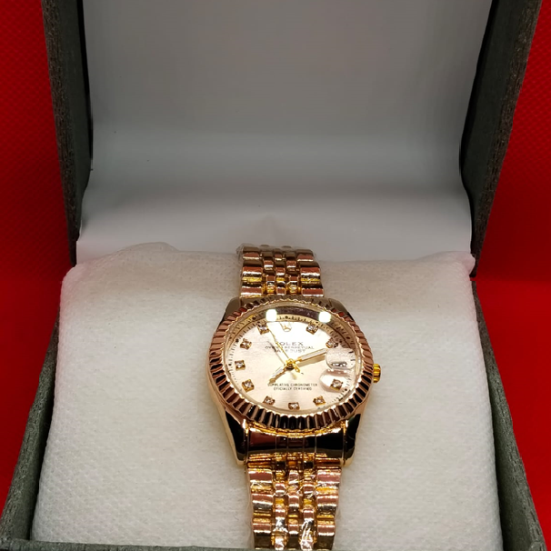 Aasma Shimmer –Golden  Crystal Dial Watch