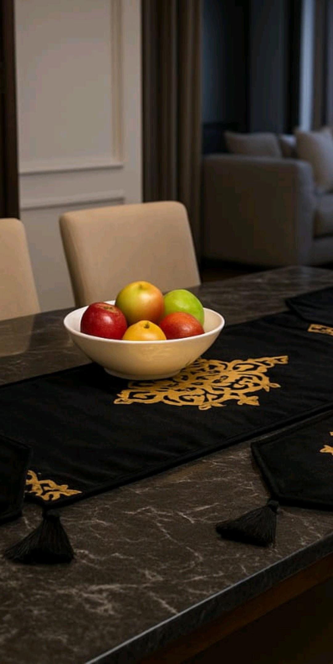 Royal Noir Velvet Table Runner