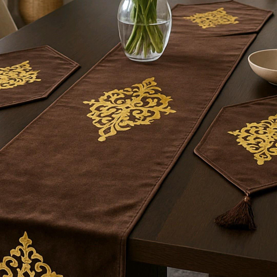 Mocha Crown Table Runner