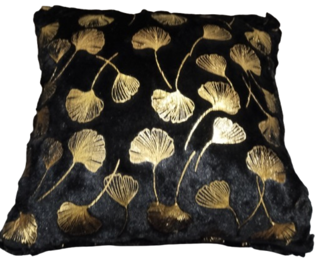 Obsidian Luxe Gold Foil Cushion