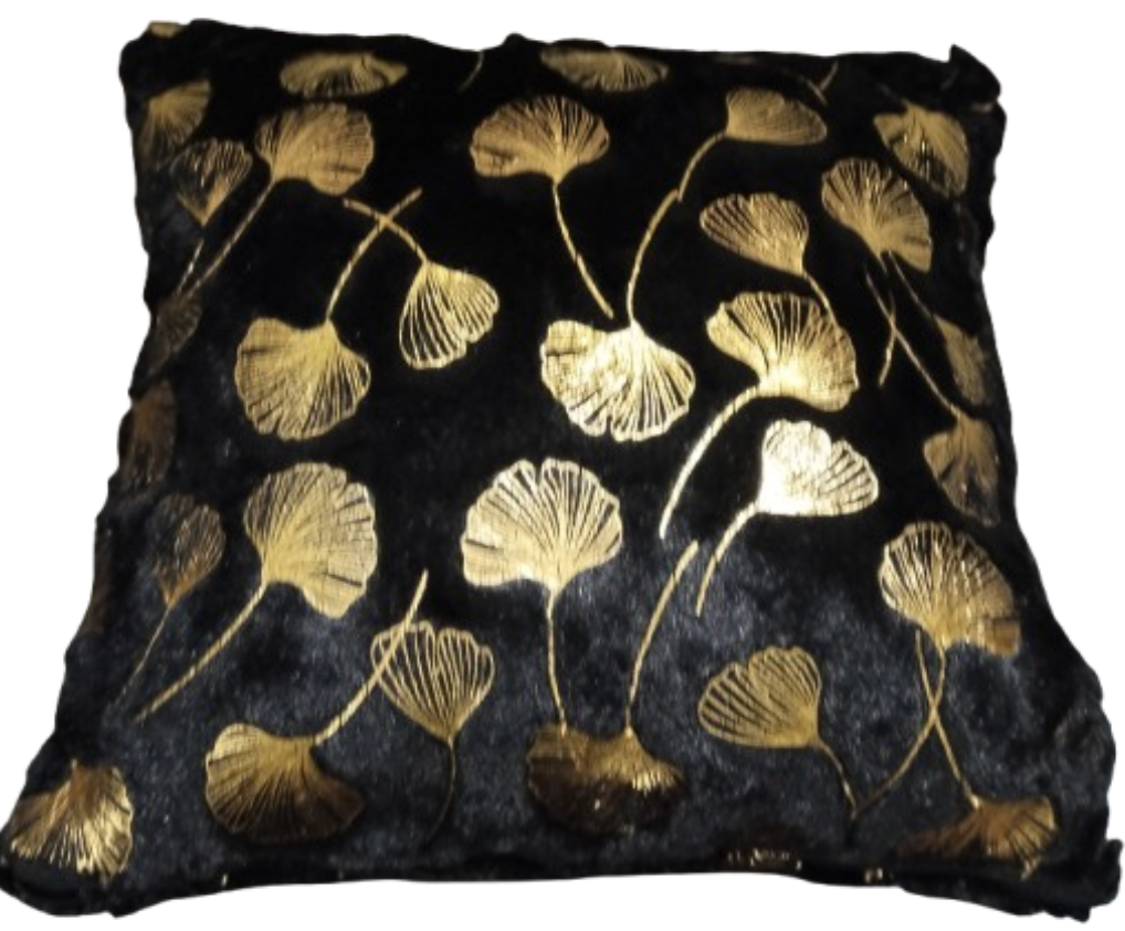Obsidian Luxe Gold Foil Cushion