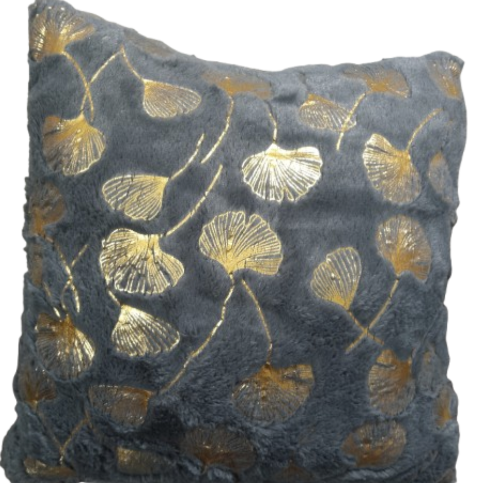 Smoky Gold Fur Accent Cushion
