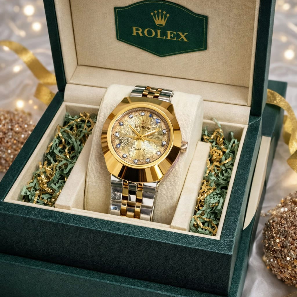 Royal Spark – Gold-Tone Crystal Bezel