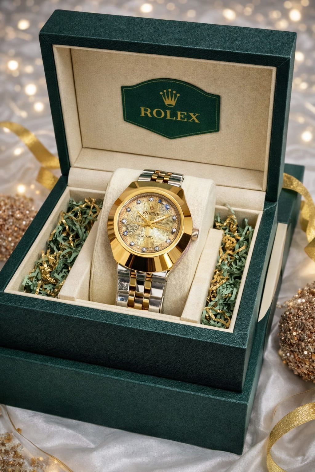 Royal Spark – Gold-Tone Crystal Bezel