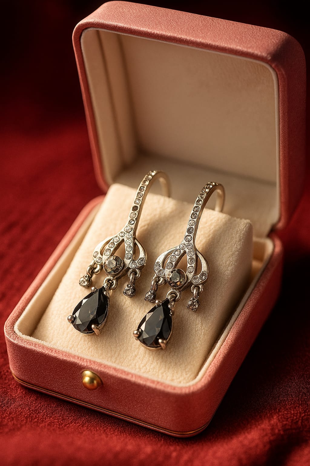 Noir Elegance Black Stone Earrings