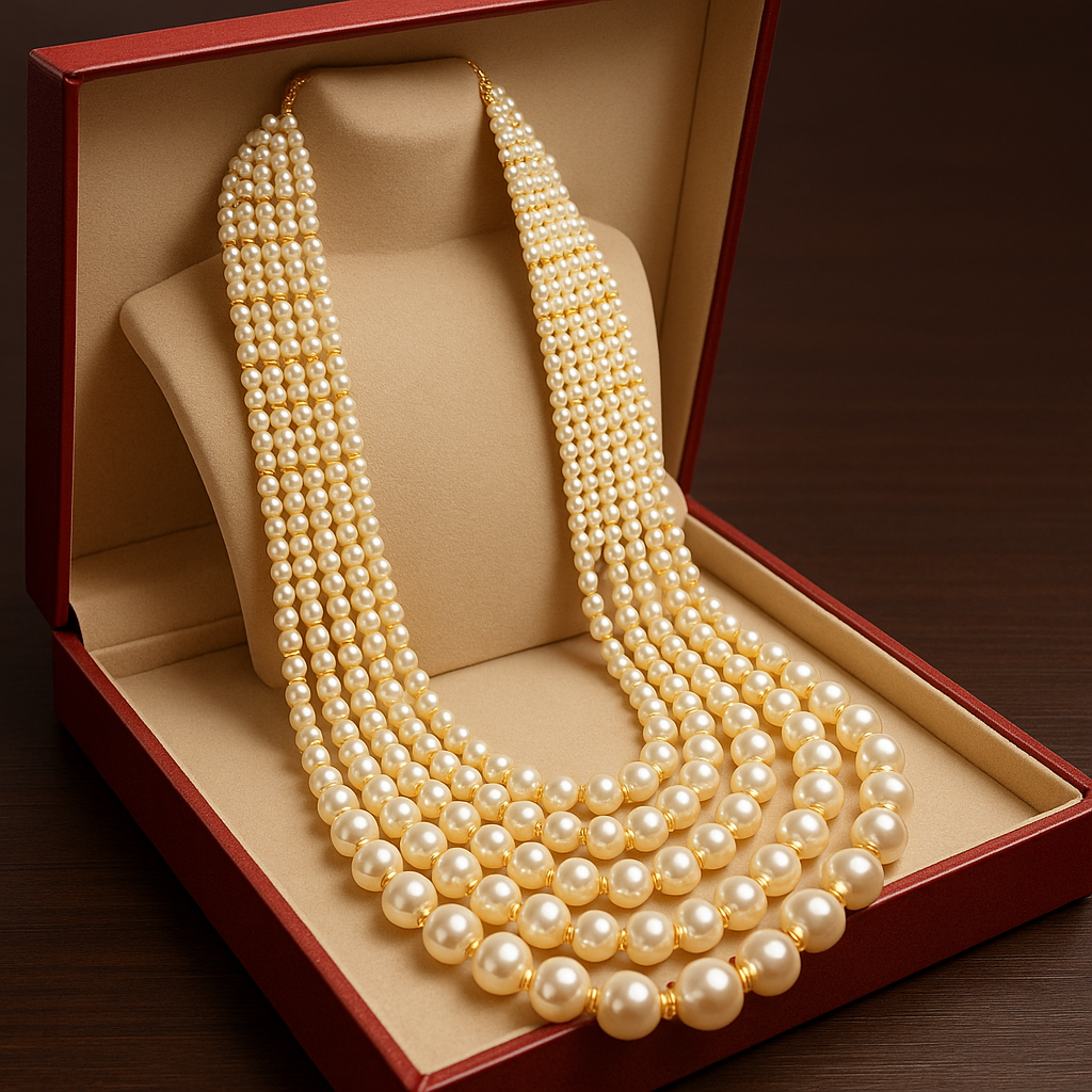 Ivory Grace Layered Pearl Mala