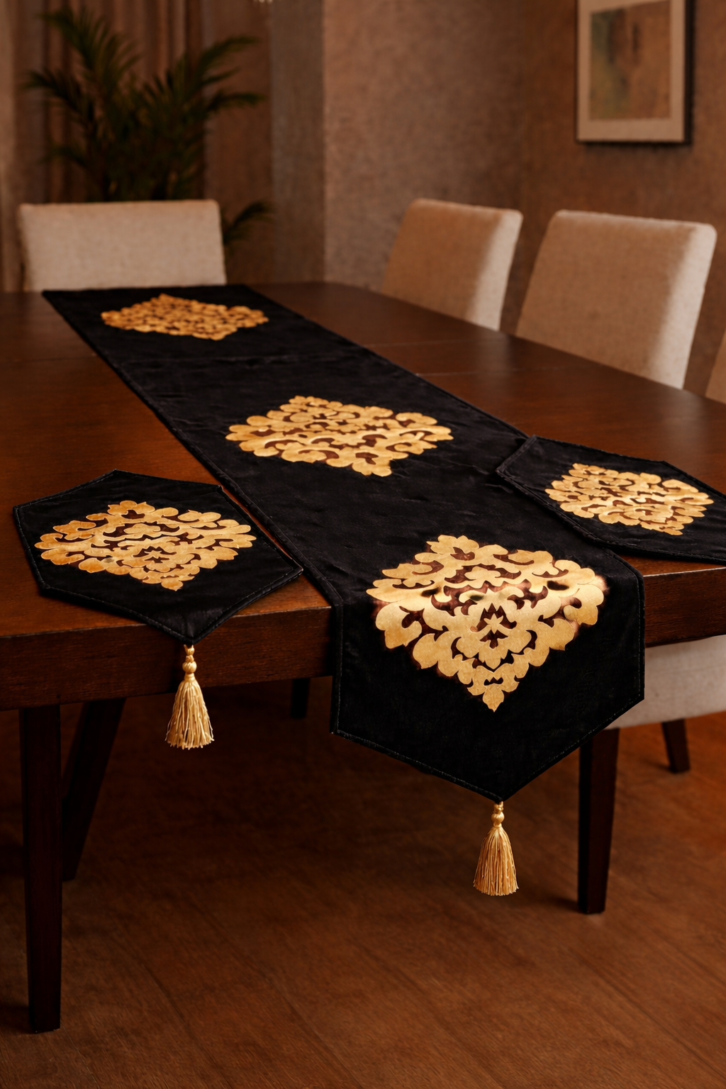 Golden Blake Noir Table Runner