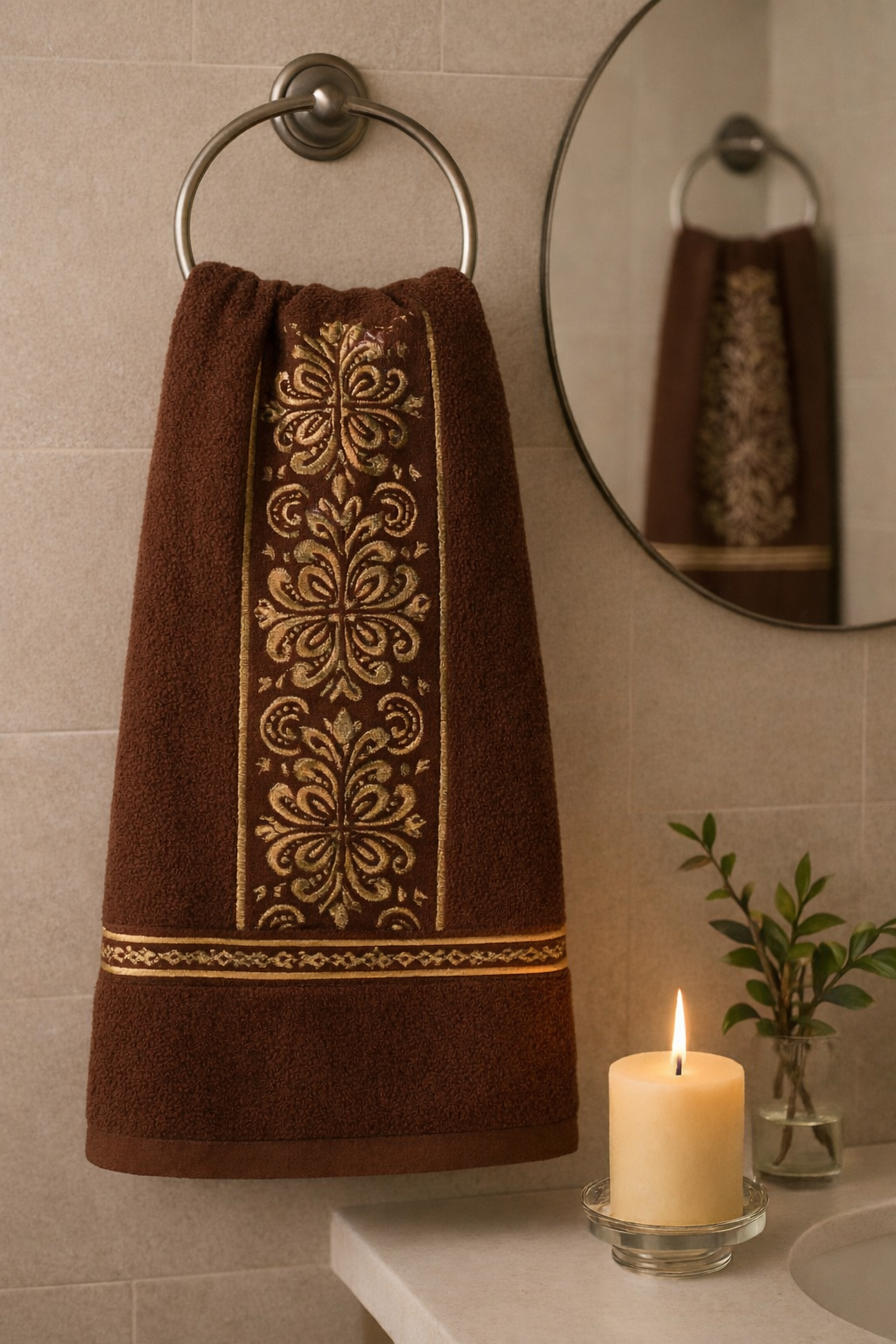 Classic Gold  Brown Comfort Cotton Towel