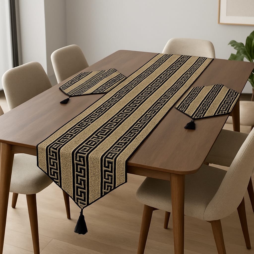 Golden Line Noir Table Runner